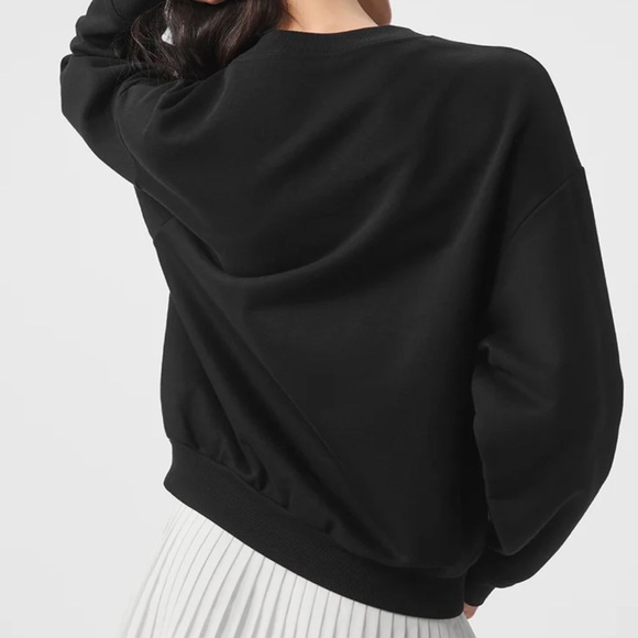 alo Accolade Crew Neck Pullover in Black - Picture 6 of 14